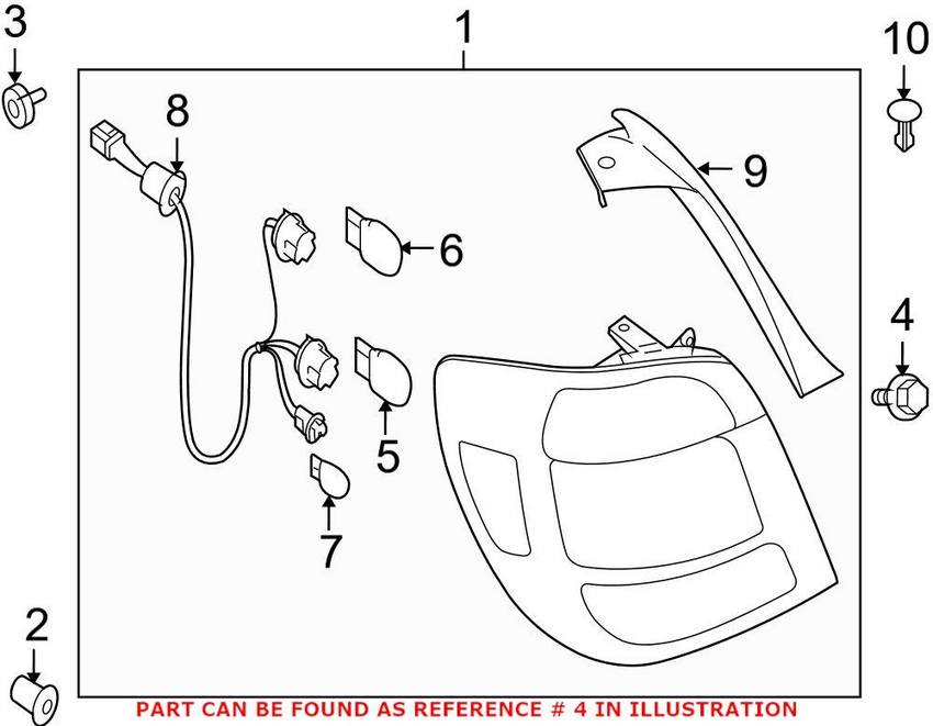 Tail Light Bolt Genuine Saab 32008862